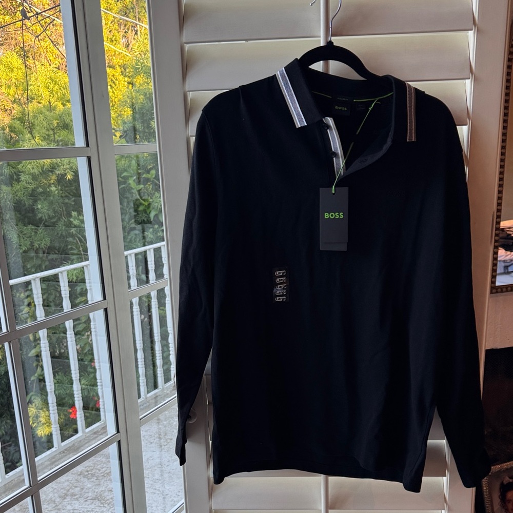 Boss Black Polo with White Trim